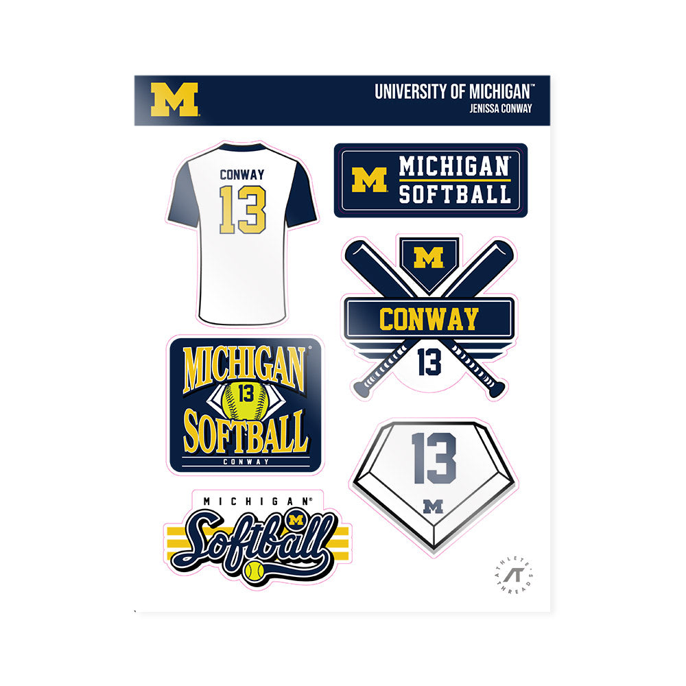 Michigan - NCAA Softball : Jenissa Conway - Sticker Sheet-1