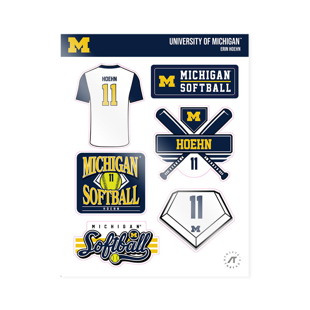 Michigan - NCAA Softball : Erin Hoehn - Sticker Sheet-1