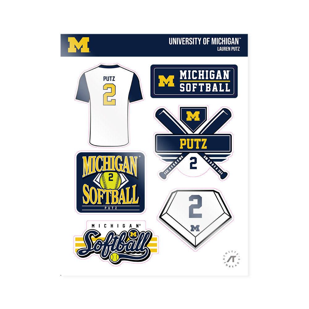 Michigan - NCAA Softball : Lauren Putz - Sticker Sheet-0