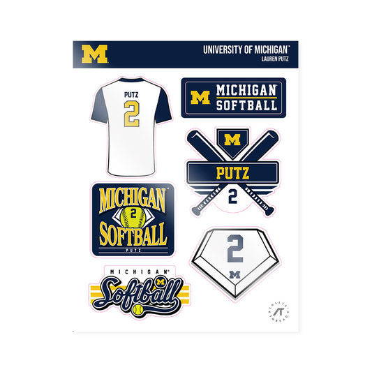 Michigan - NCAA Softball : Lauren Putz - Sticker Sheet-0