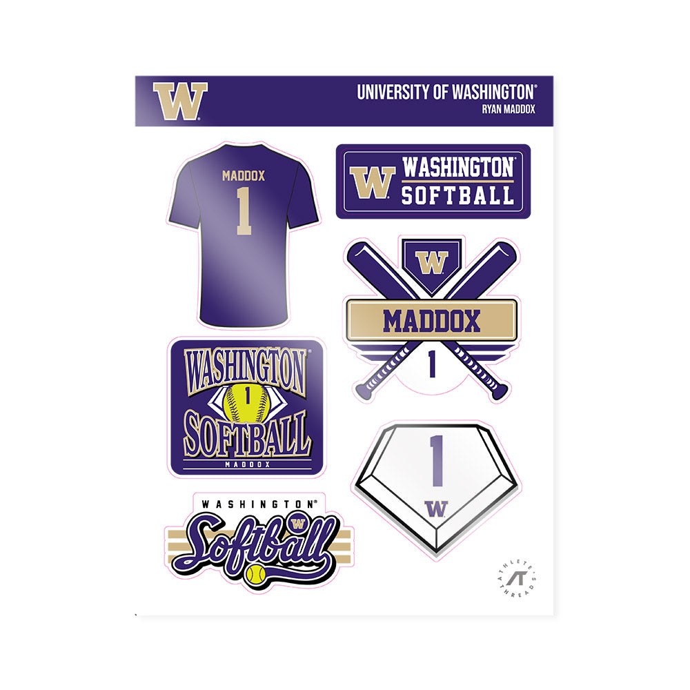 Washington - NCAA Softball : Ryan Maddox - Sticker Sheet-0