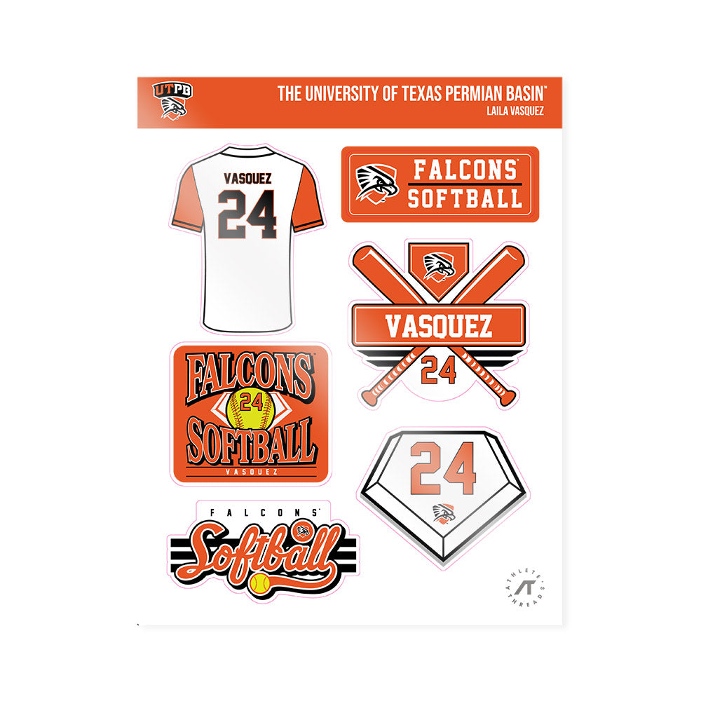 UTPB - NCAA Softball : Laila Vasquez - Sticker Sheet-0