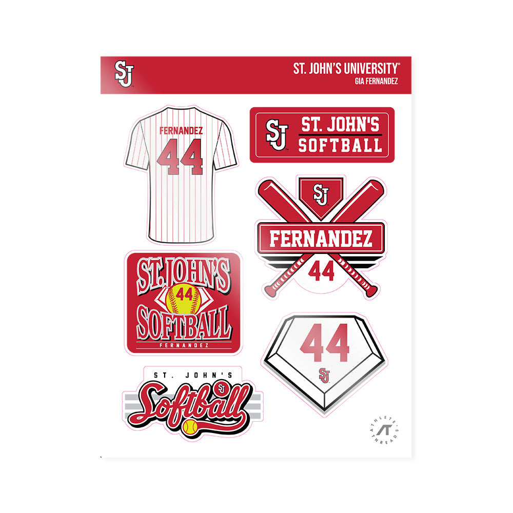 St. Johns - NCAA Softball : Gia Fernandez - Sticker Sheet-0