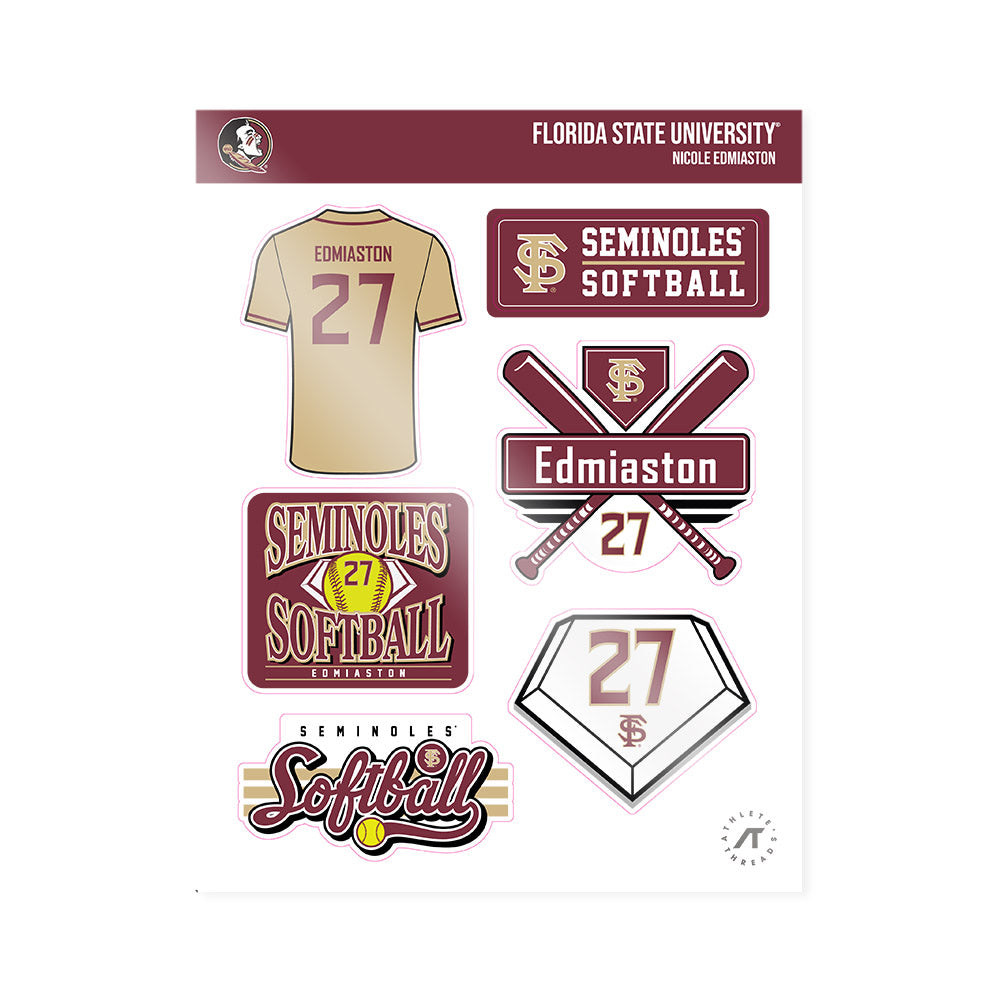 FSU - NCAA Softball : Nicole Edmiaston - Sticker Sheet-0