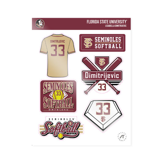 FSU - NCAA Softball : Lisabella Dimitrijevic - Sticker Sheet-0