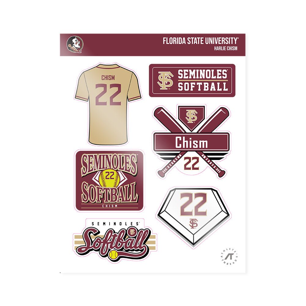 FSU - NCAA Softball : Harlie Chism - Sticker Sheet-0