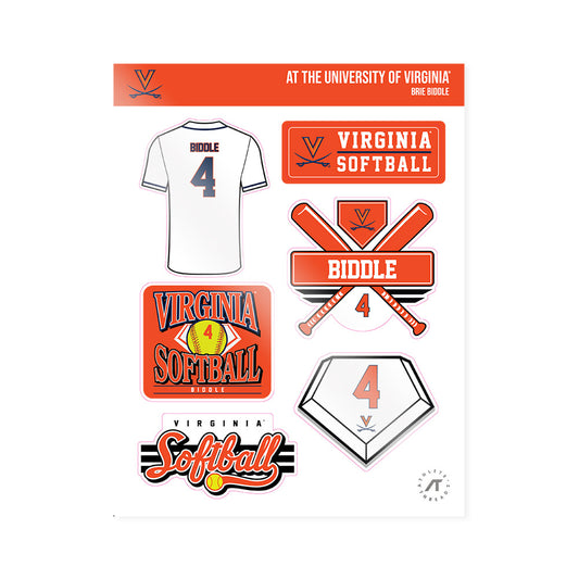 Virginia - NCAA Softball : Brie Biddle - Sticker Sheet-0