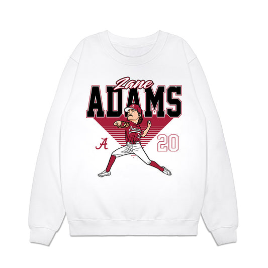 Alabama - NCAA Baseball : Zane Adams - Caricature Premium Crewneck Sweatshirt-0