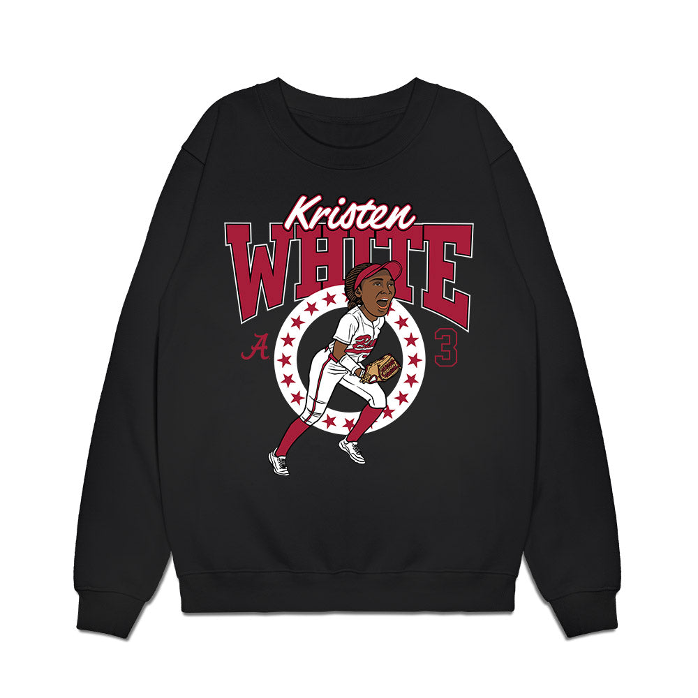 Alabama - NCAA Softball : Kristen White - Caricature Premium Crewneck Sweatshirt-0