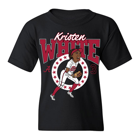 Alabama - NCAA Softball : Kristen White - Caricature Youth T-Shirt-0
