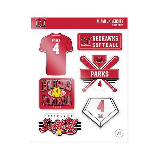 Miami of Ohio - Softball Alumni : Chloe Parks - Sticker Sheet-0