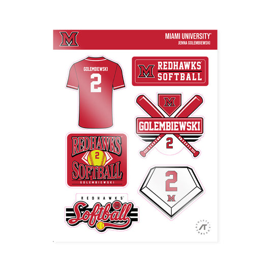 Miami of Ohio - Softball Alumni : Jenna Golembiewski - Sticker Sheet-0