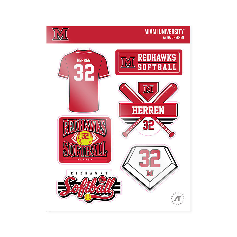 Miami of Ohio - NCAA Softball : Abigail Herren - Sticker Sheet-0