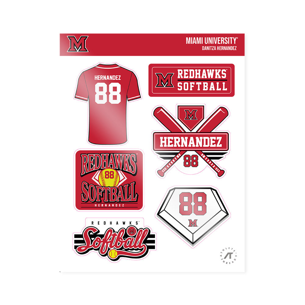 Miami of Ohio - NCAA Softball : Danitza Hernandez - Sticker Sheet-0