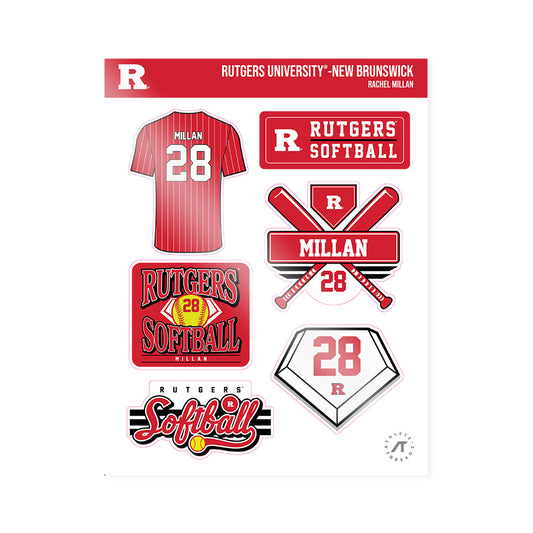 Rutgers - NCAA Softball : Rachel Millan - Sticker Sheet-0