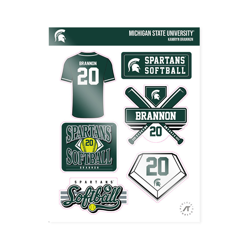 Michigan State - NCAA Softball : Kamryn Brannon - Sticker Sheet-0