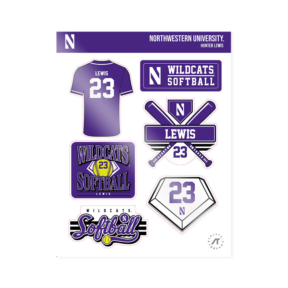 Northwestern - NCAA Softball : Hunter Lewis - Sticker Sheet-0