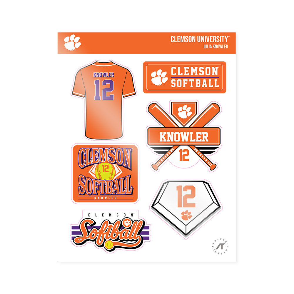 Clemson - NCAA Softball : Julia Knowler - Sticker Sticker Sheet-0