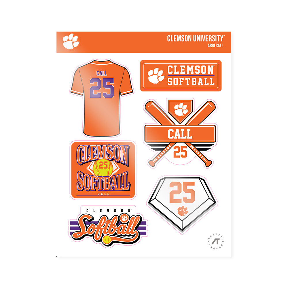 Clemson - NCAA Softball : Abbi Call - Sticker Sticker Sheet-0