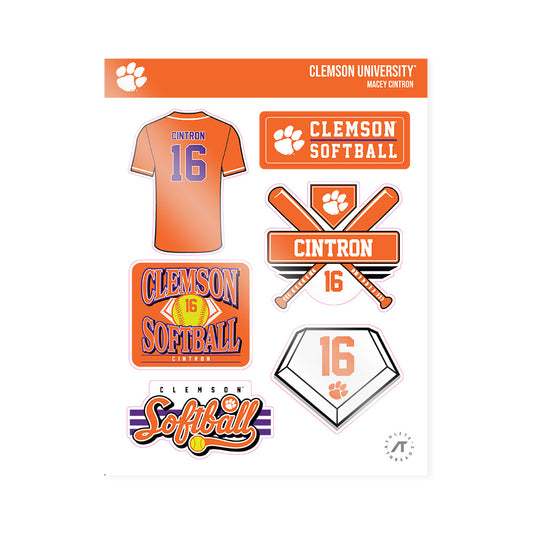 Clemson - NCAA Softball : Macey Cintron - Sticker Sheet-0