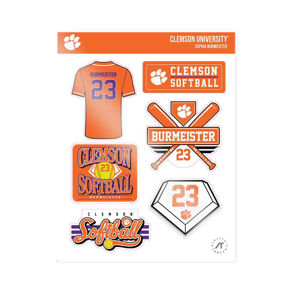 Clemson - NCAA Softball : Sophia Burmeister - Sticker Sticker Sheet-0