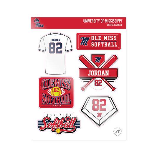 Ole Miss - NCAA Softball : Graycen Jordan - Sticker Sheet-0