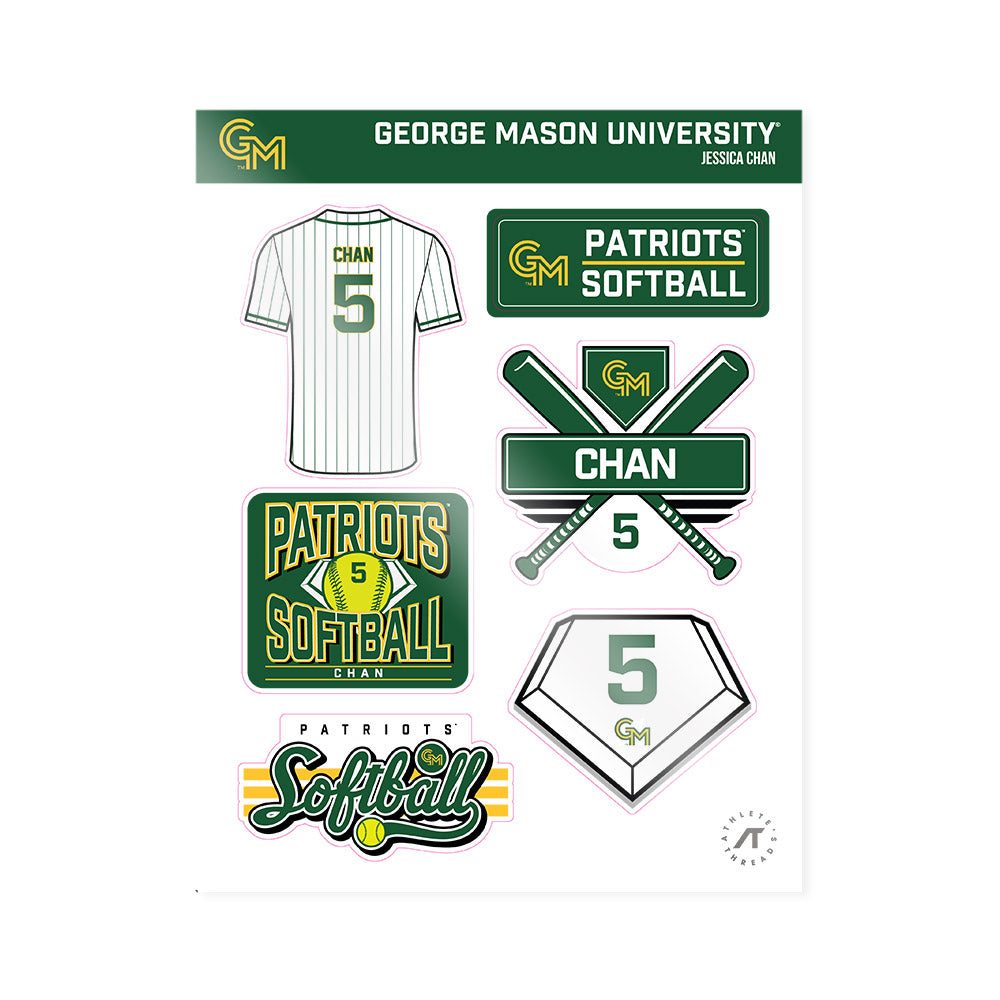 GMU - NCAA Softball : Jessica Chan - Sticker Sheet-0