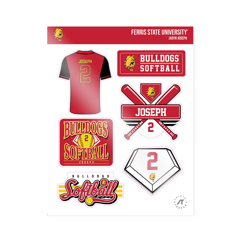 Ferris State - NCAA Softball : Jadyn Joseph - Sticker Sheet-0