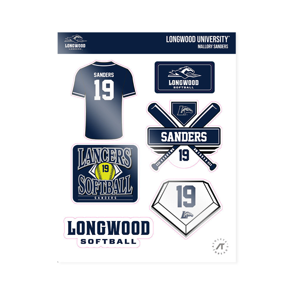 Longwood - NCAA Softball : Mallory Sanders - Sticker Sheet-0