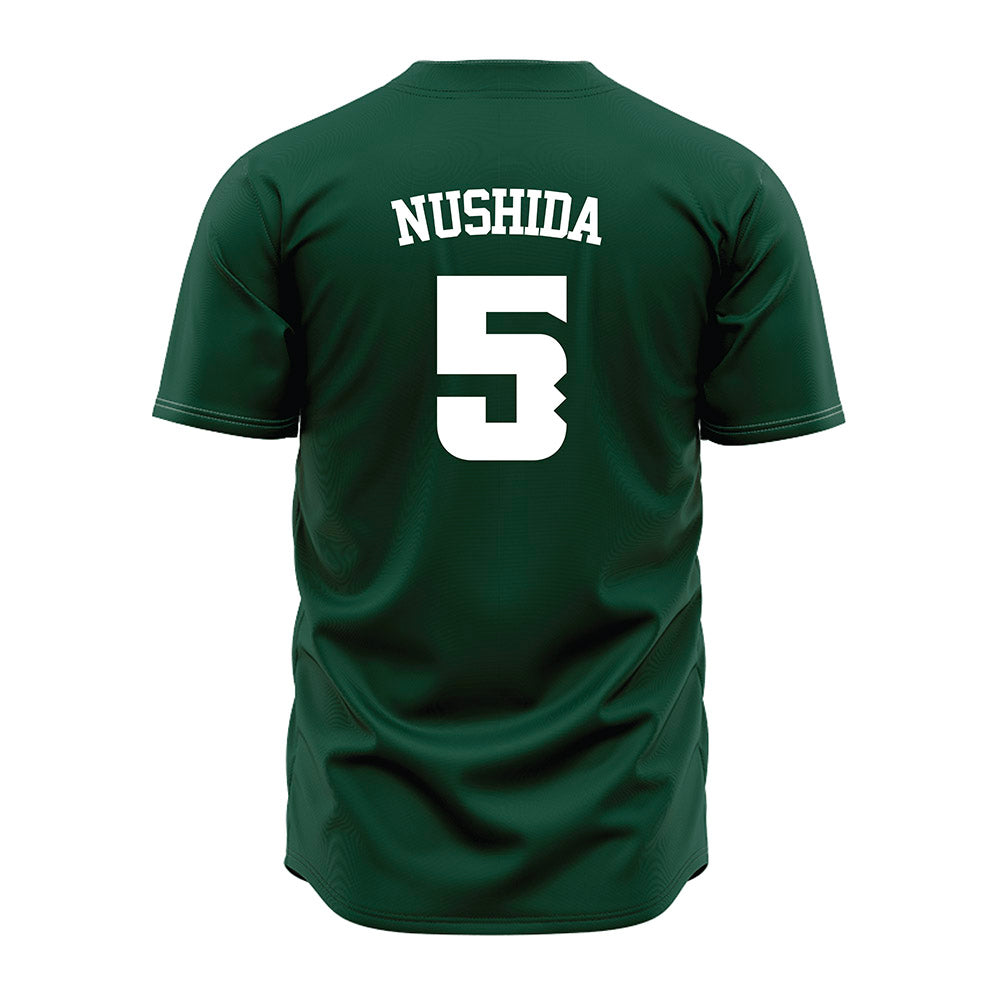 Hawaii - NCAA Baseball : Draven Nushida - Green Jersey-1