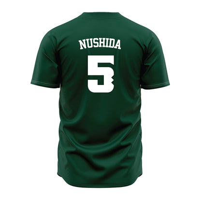 Hawaii - NCAA Baseball : Draven Nushida - Green Jersey-1