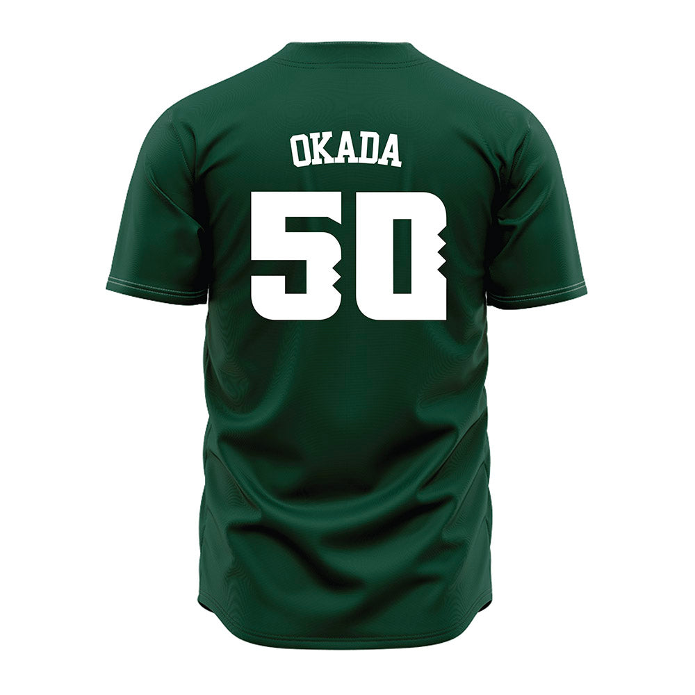 Hawaii - NCAA Baseball : Caleb Okada - Green Jersey-1