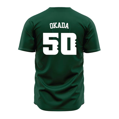Hawaii - NCAA Baseball : Caleb Okada - Green Jersey-1