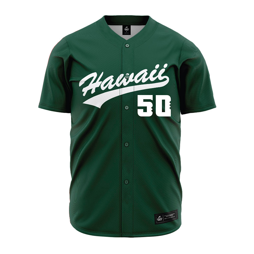 Hawaii - NCAA Baseball : Caleb Okada - Green Jersey-0
