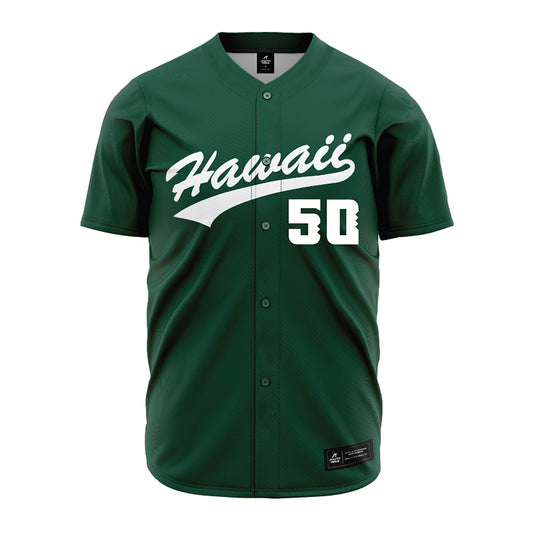 Hawaii - NCAA Baseball : Caleb Okada - Green Jersey-0
