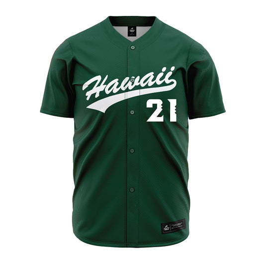 Hawaii - NCAA Baseball : John Alkire II - Green Jersey-0