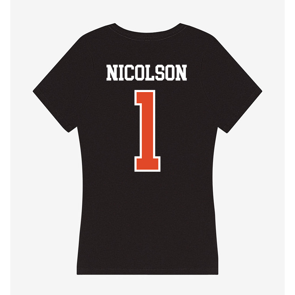 Oregon State - NCAA Men's Soccer : John Nicolson - Women's V-Neck T-Shirt-1