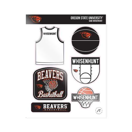 Oregon State - NCAA Women's Basketball : Gabe Whisenhunt - Sticker Sheet-0