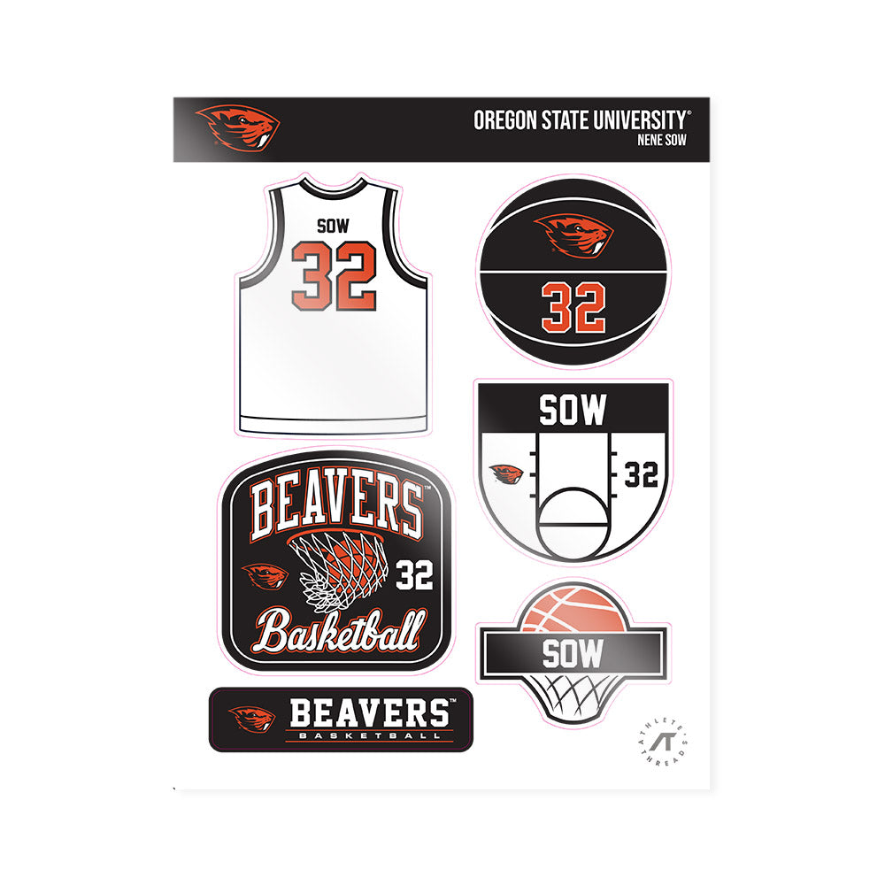 Oregon State - NCAA Women's Basketball : Nene Sow - Sticker Sheet-0