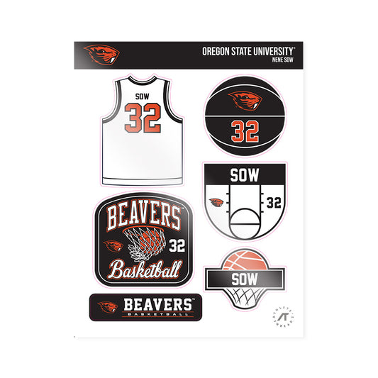 Oregon State - NCAA Women's Basketball : Nene Sow - Sticker Sheet-0