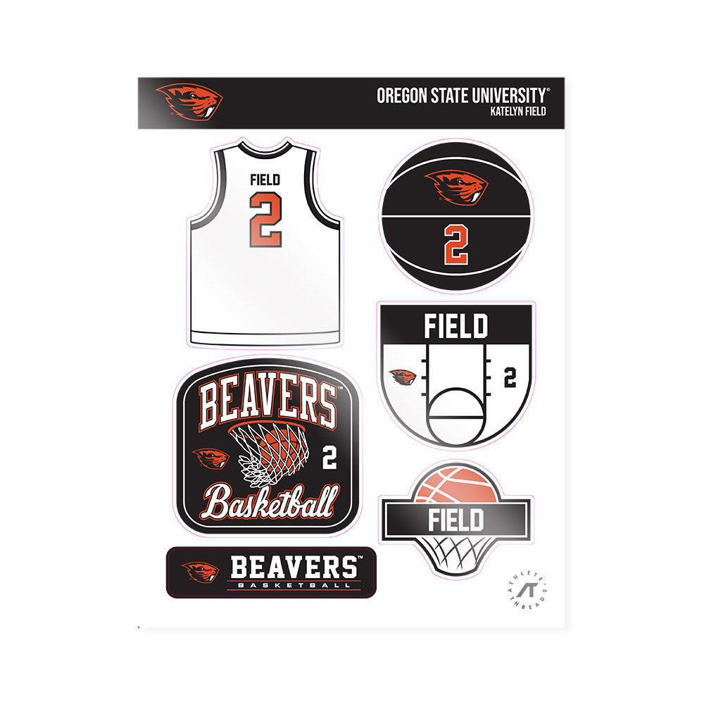 Oregon State - NCAA Women's Basketball : Katelyn Field - Sticker Sheet-0