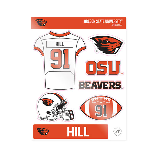 Oregon State - NCAA Football : Jaylen Hill - Sticker Sheet-0
