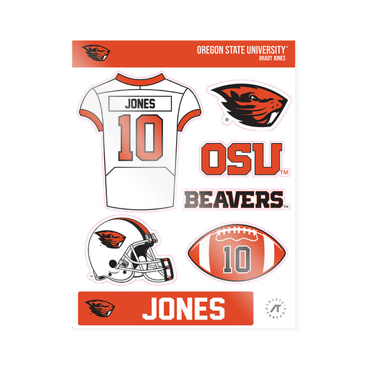 Oregon State - NCAA Football : Brady Jones - Sticker Sheet-0