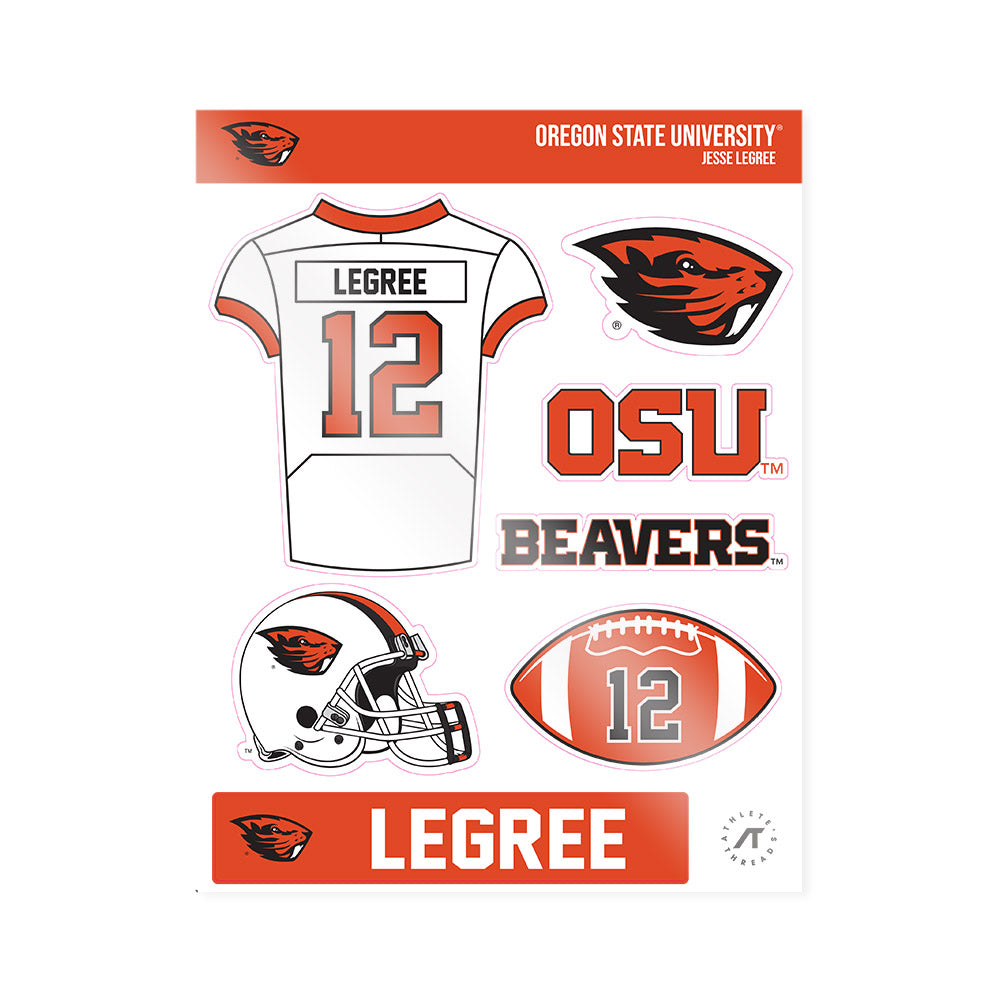 Oregon State - NCAA Football : Jesse Legree - Sticker Sheet-0