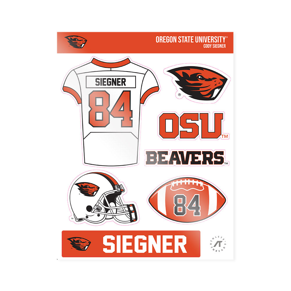 Oregon State - NCAA Football : Cody Siegner - Sticker Sheet-0