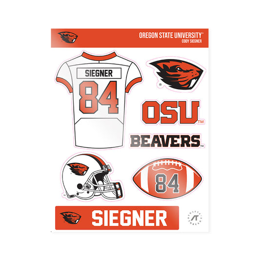 Oregon State - NCAA Football : Cody Siegner - Sticker Sheet-0