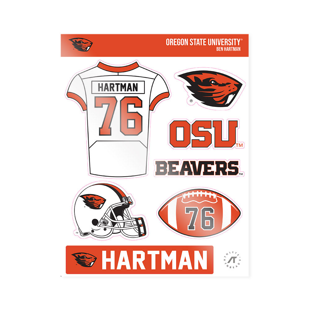Oregon State - NCAA Football : Ben Hartman - Sticker Sheet-0
