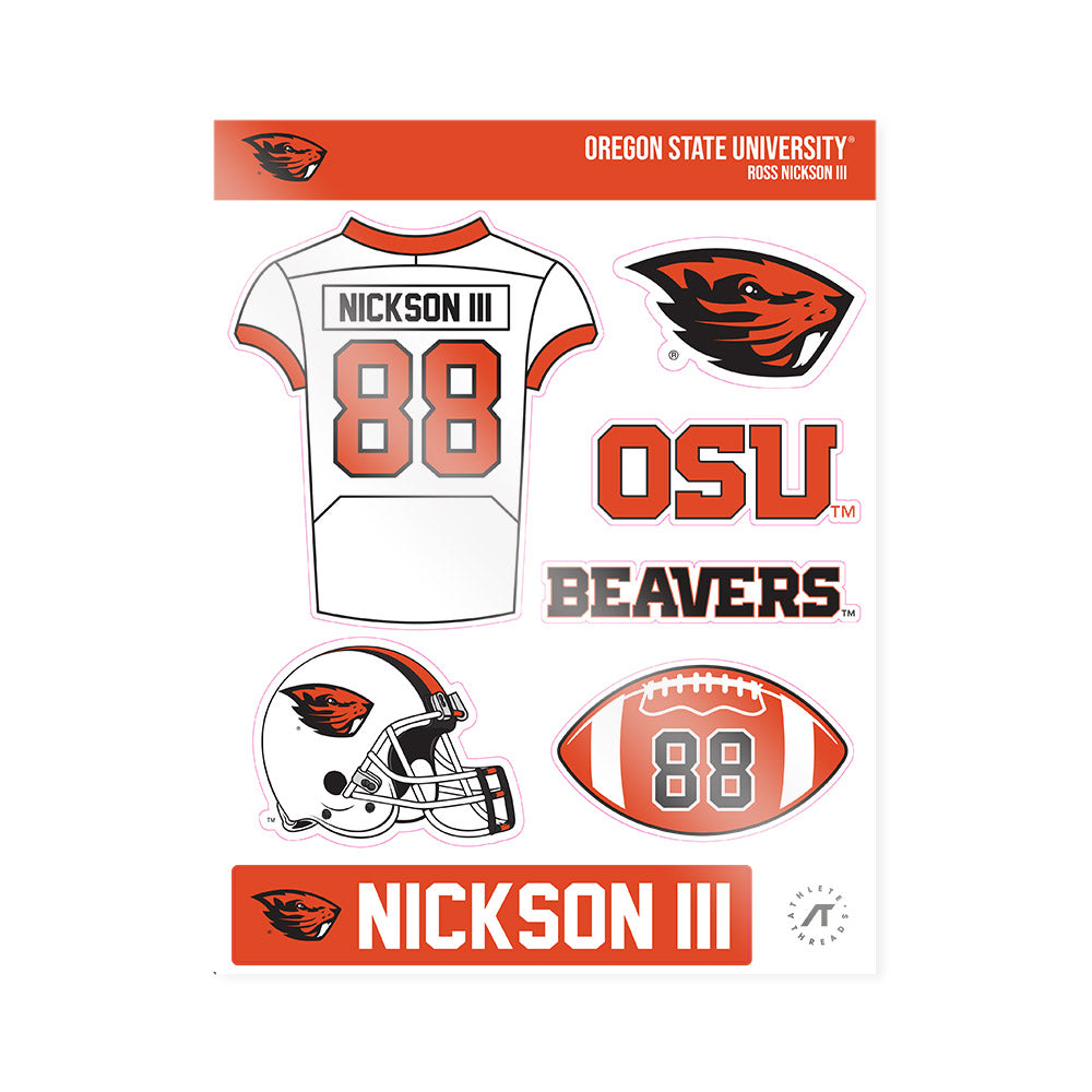 Oregon State - NCAA Football : Ross Nickson III - Sticker Sheet-0