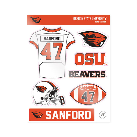 Oregon State - NCAA Football : Luke Sanford - Sticker Sheet-0