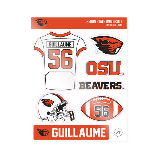 Oregon State - NCAA Football : Carter Guillaume - Sticker Sheet-0